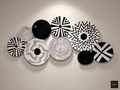 Black & White Metal Circle Wall Art Decor | Set of 10 Geometric Disc Wall Sculpture | Bold Monochrome Abstract Wall Hanging for Living Room, Bedroom & Office