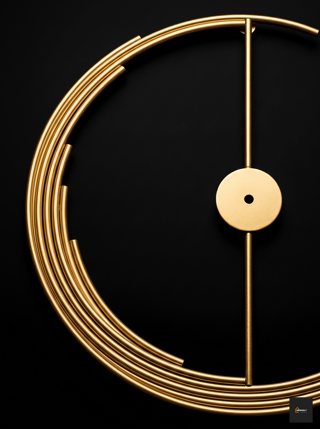 Gold metal wall art geometrical shape modern design
