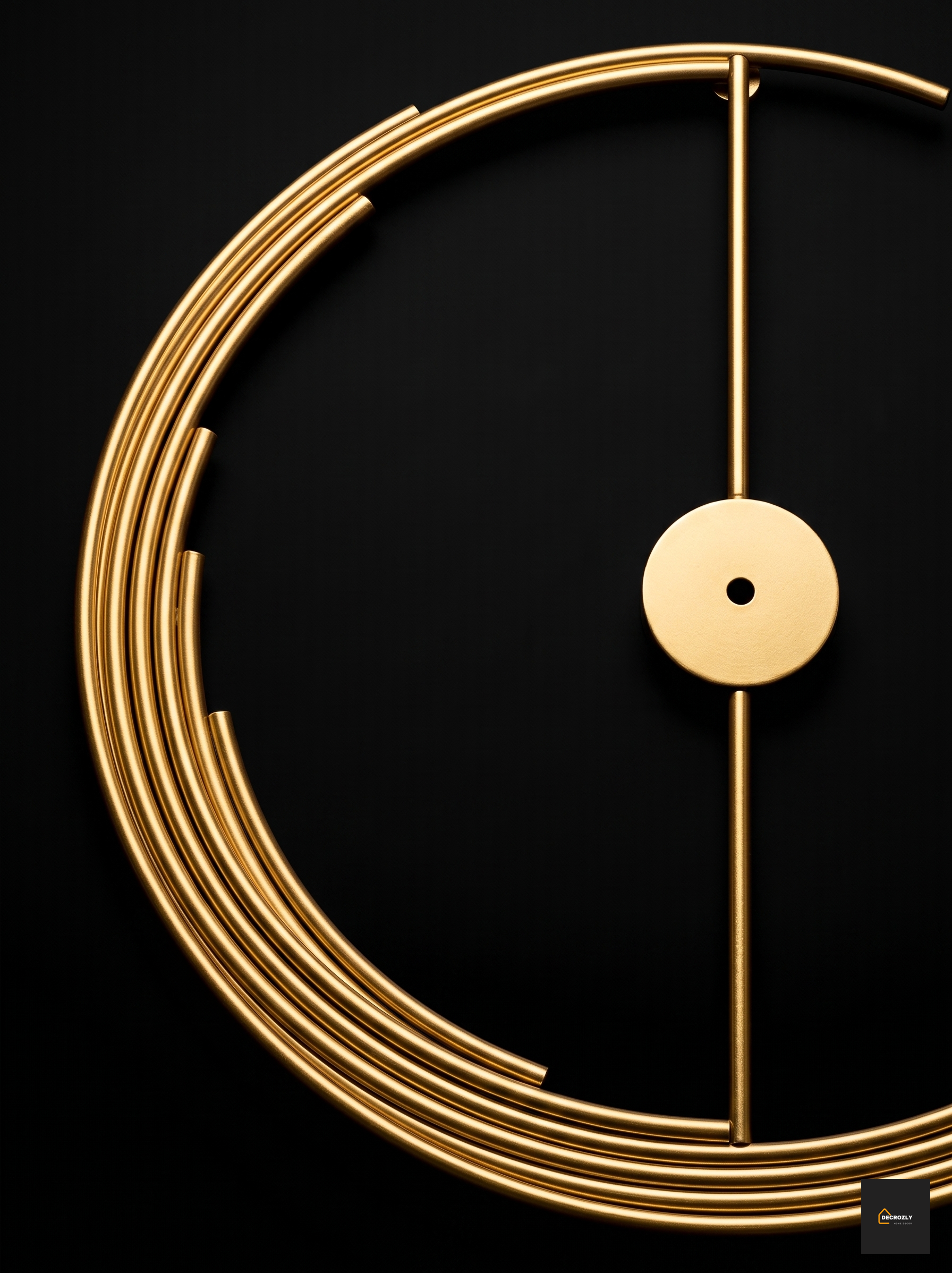 Gold metal wall art geometrical shape modern design